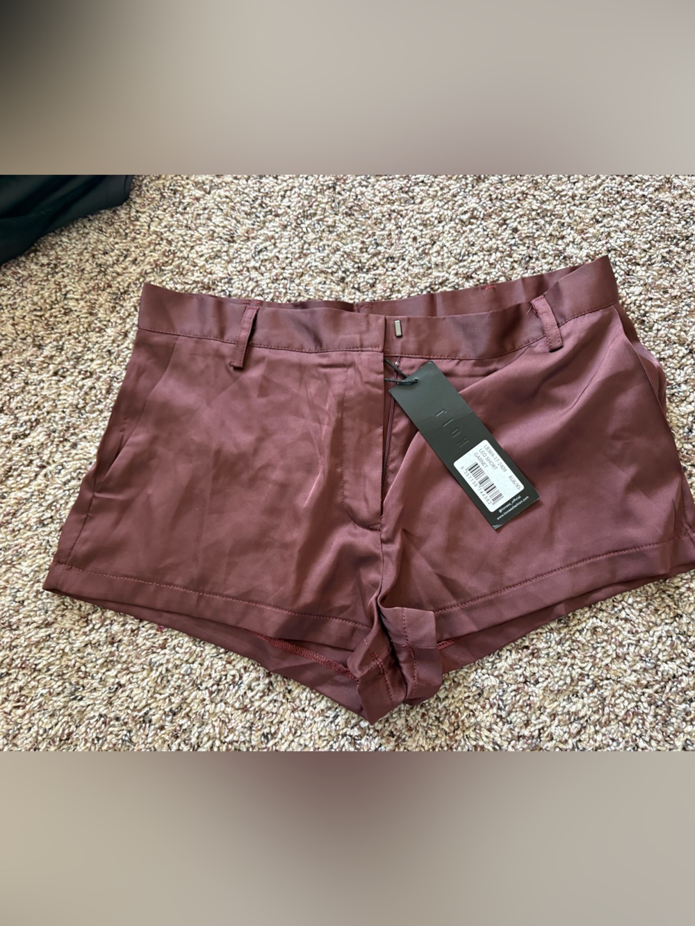 NWT Lioness Leo Silk Micro Short Garnet (Maroon/Merlot) Size XS— Tags Still On